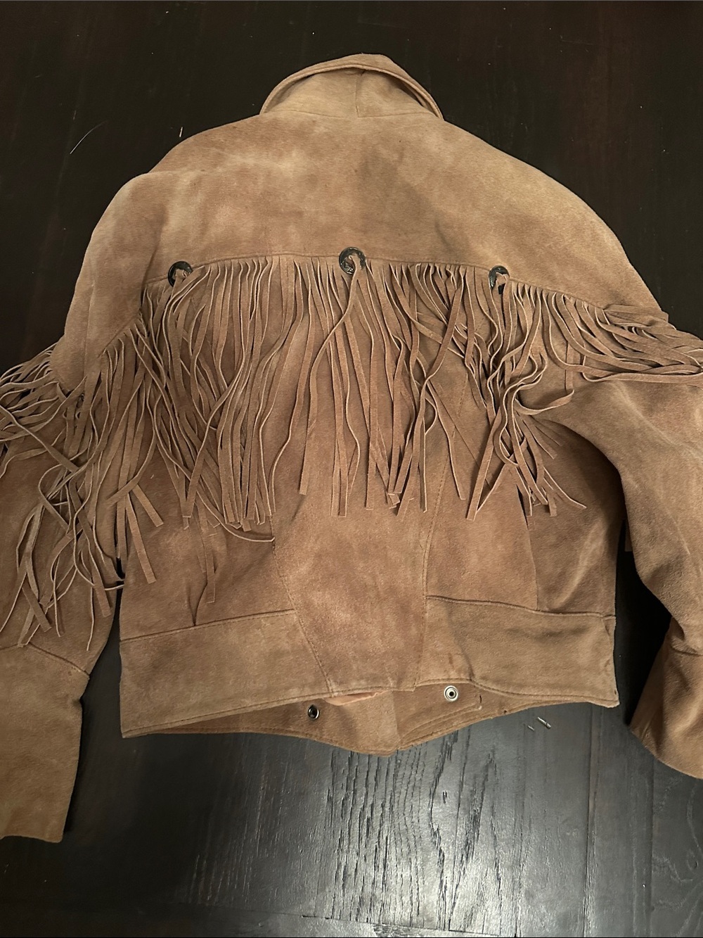VINTAGE SUEDE WESTERN FRINGE JACKET - Picture 4 of 4